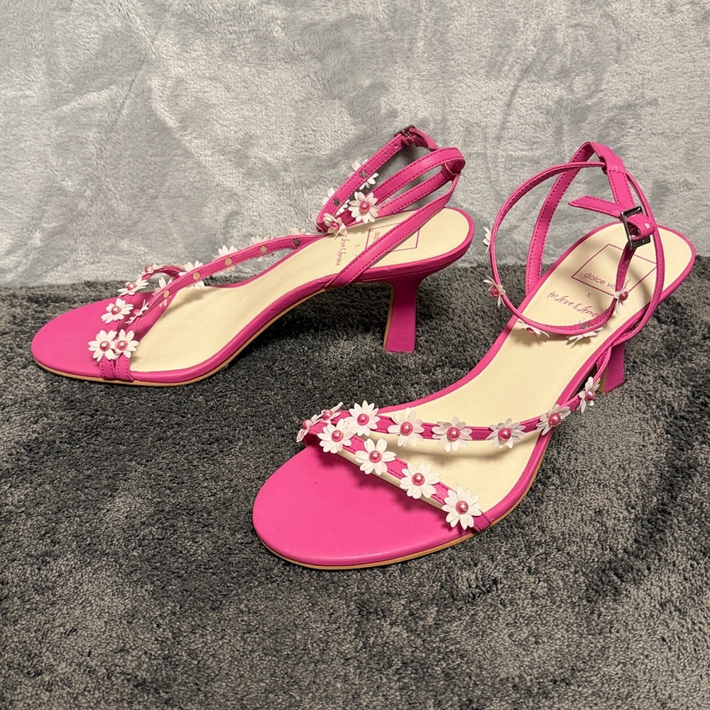 Dolce Vita x For Love & Lemons DAHLEA Fuschia Pink Strappy Sandals Size 9 NEW - Picture 3 of 8